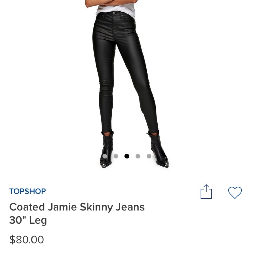 Top Shop Moto Leigh Coated jeans
